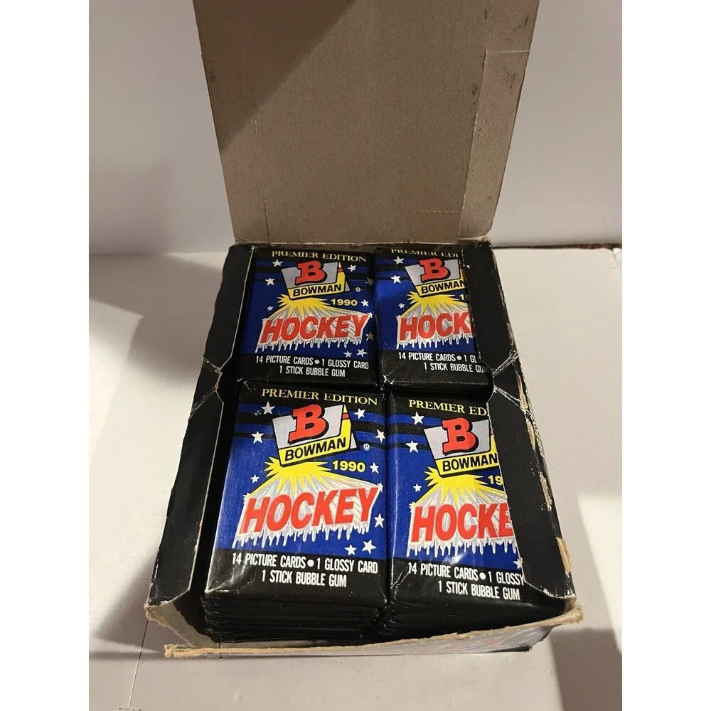 1990-91 Bowman Hockey Premier Edition 35 Unopened Wax Packs w/ Display Box